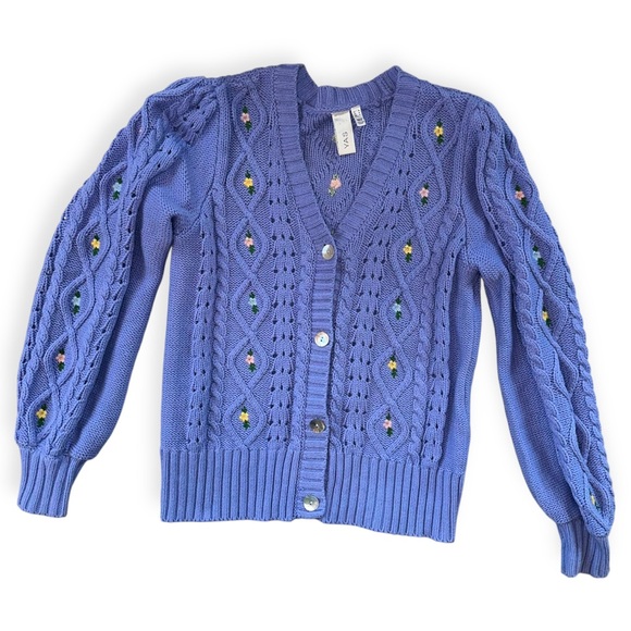 YAS Ditta Embroidered Pointelle Cardigan - Picture 5 of 12